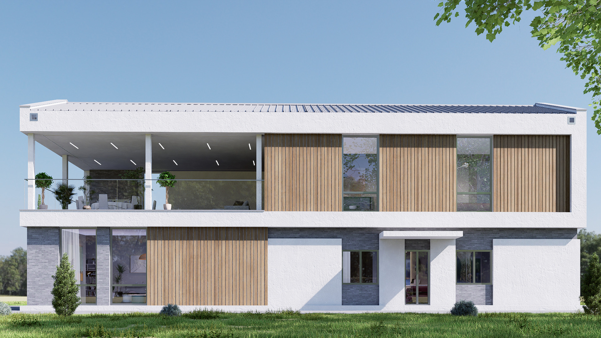 villa Low-poly 3D model_3