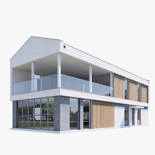 villa Low-poly 3D model