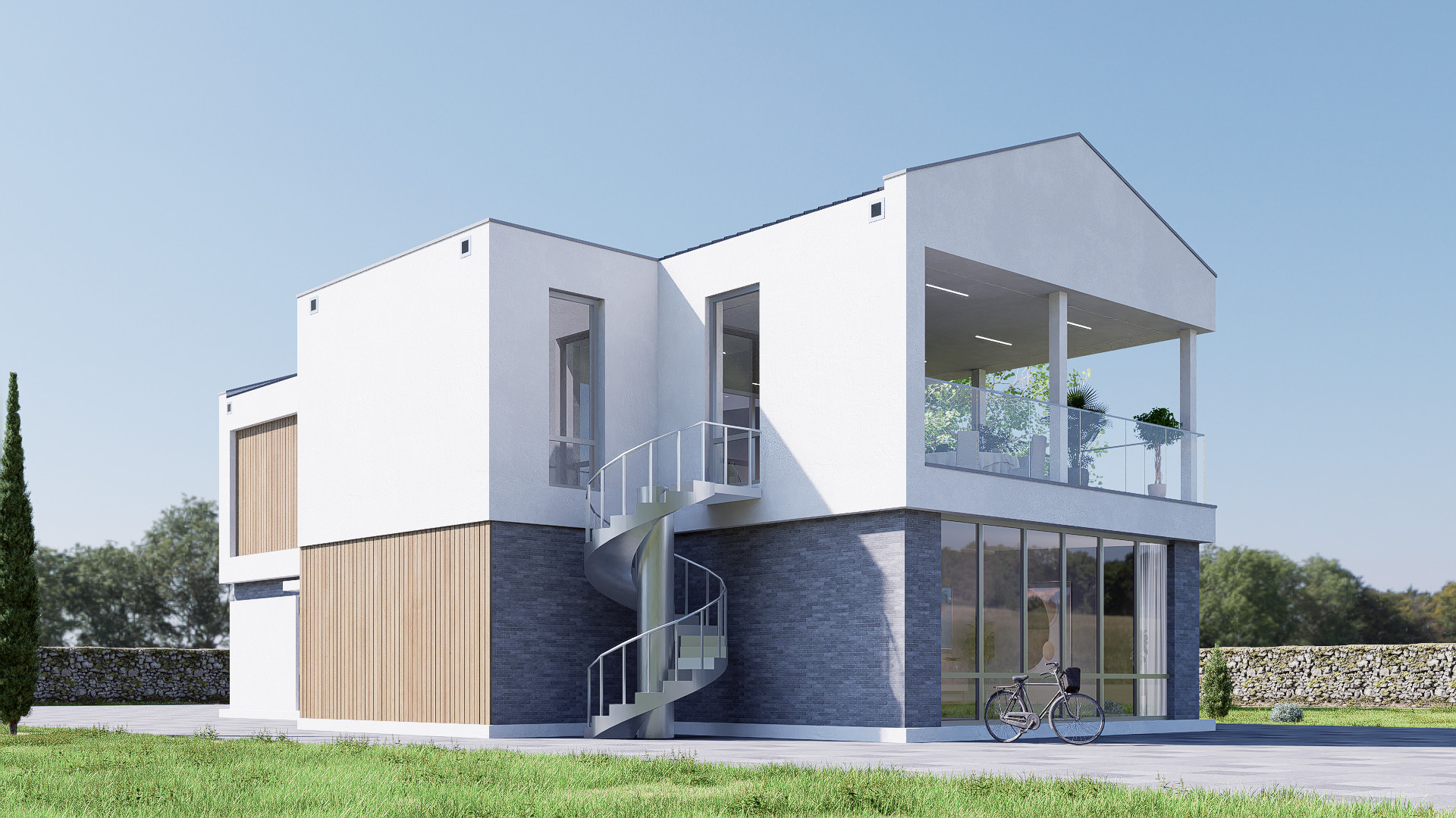 villa Low-poly 3D model_4