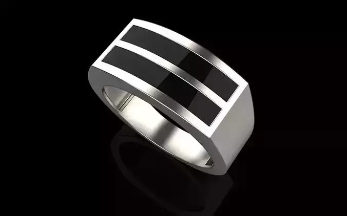 Enamel signet ring model 1351