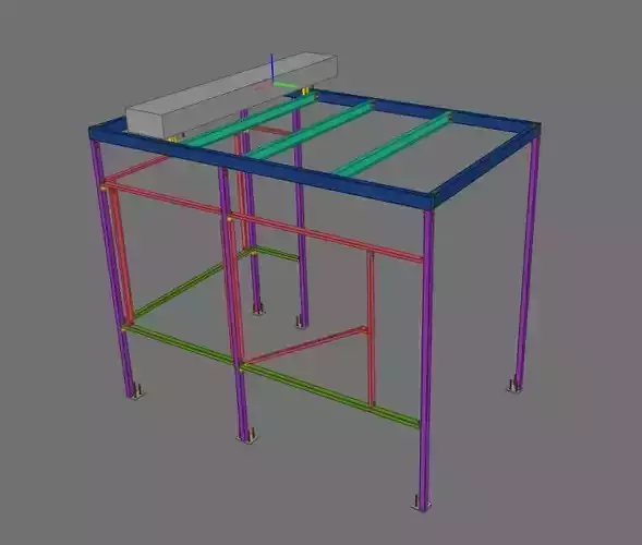 Steel Box Structure OBJ IFC 3D Model