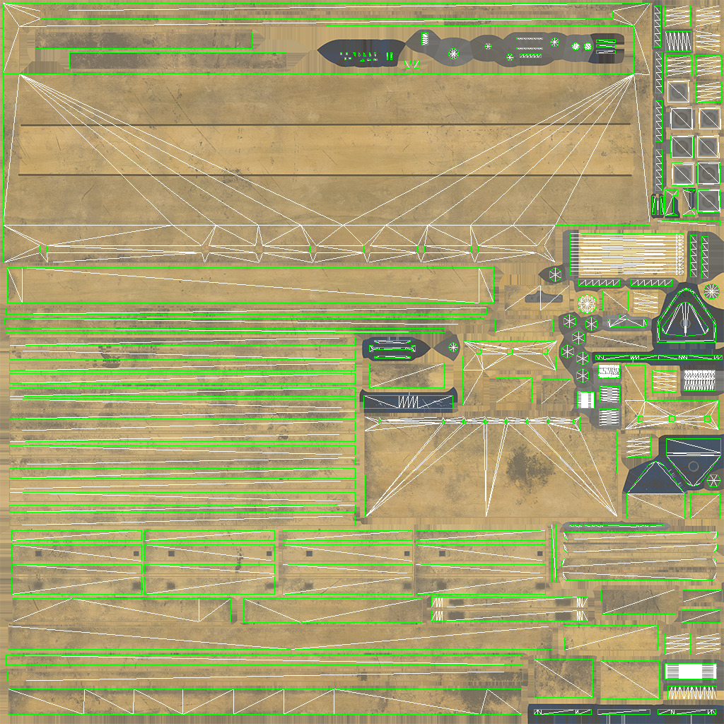 Old Wooden Workbench Low-poly PBR Low-poly 3D model_25