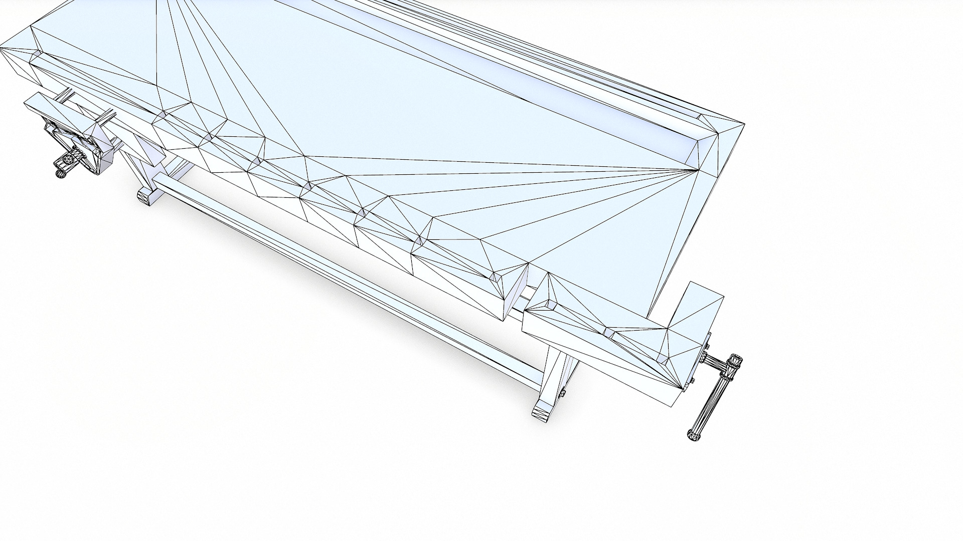 Old Wooden Workbench Low-poly PBR Low-poly 3D model_21