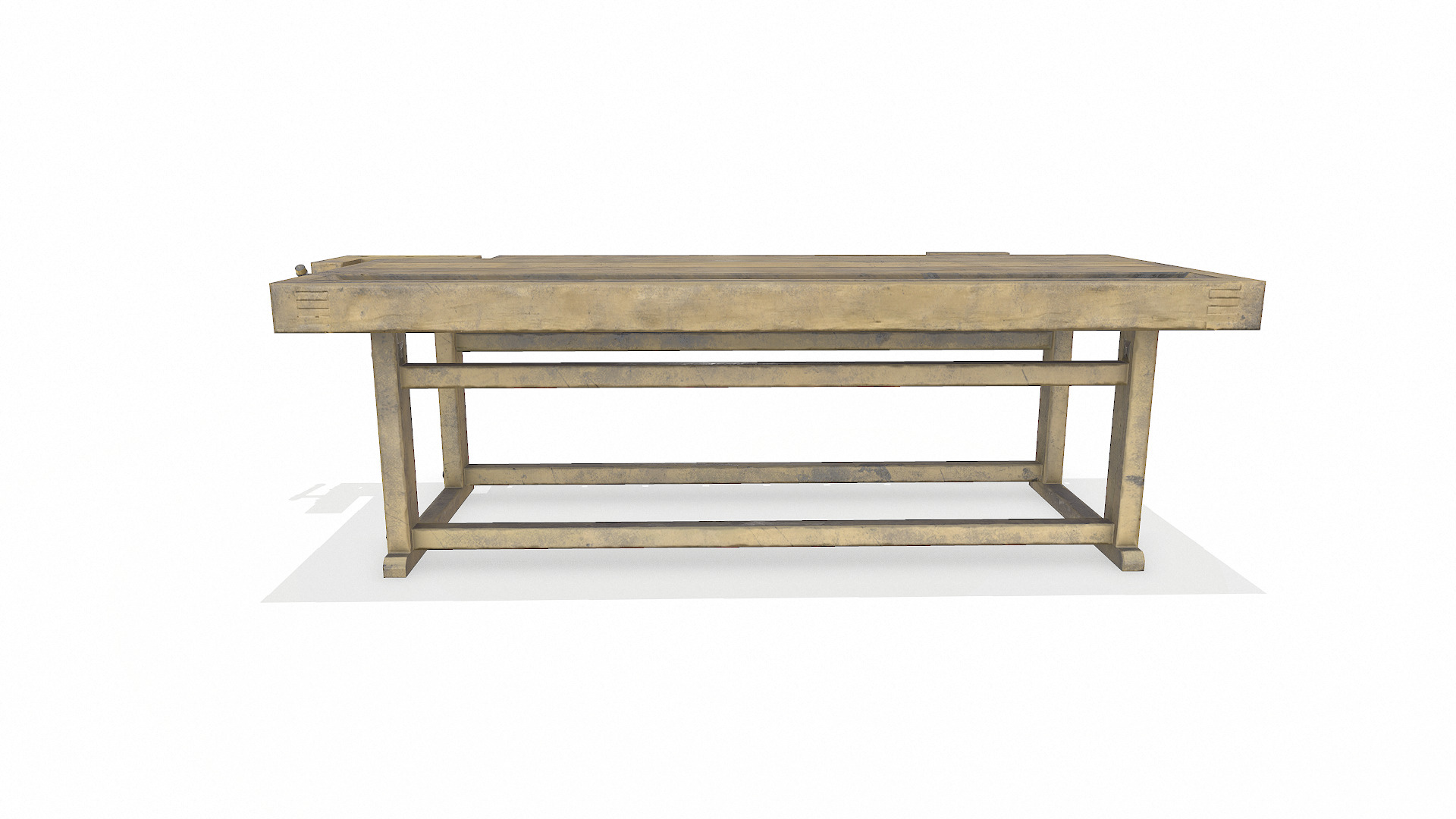 Old Wooden Workbench Low-poly PBR Low-poly 3D model_8