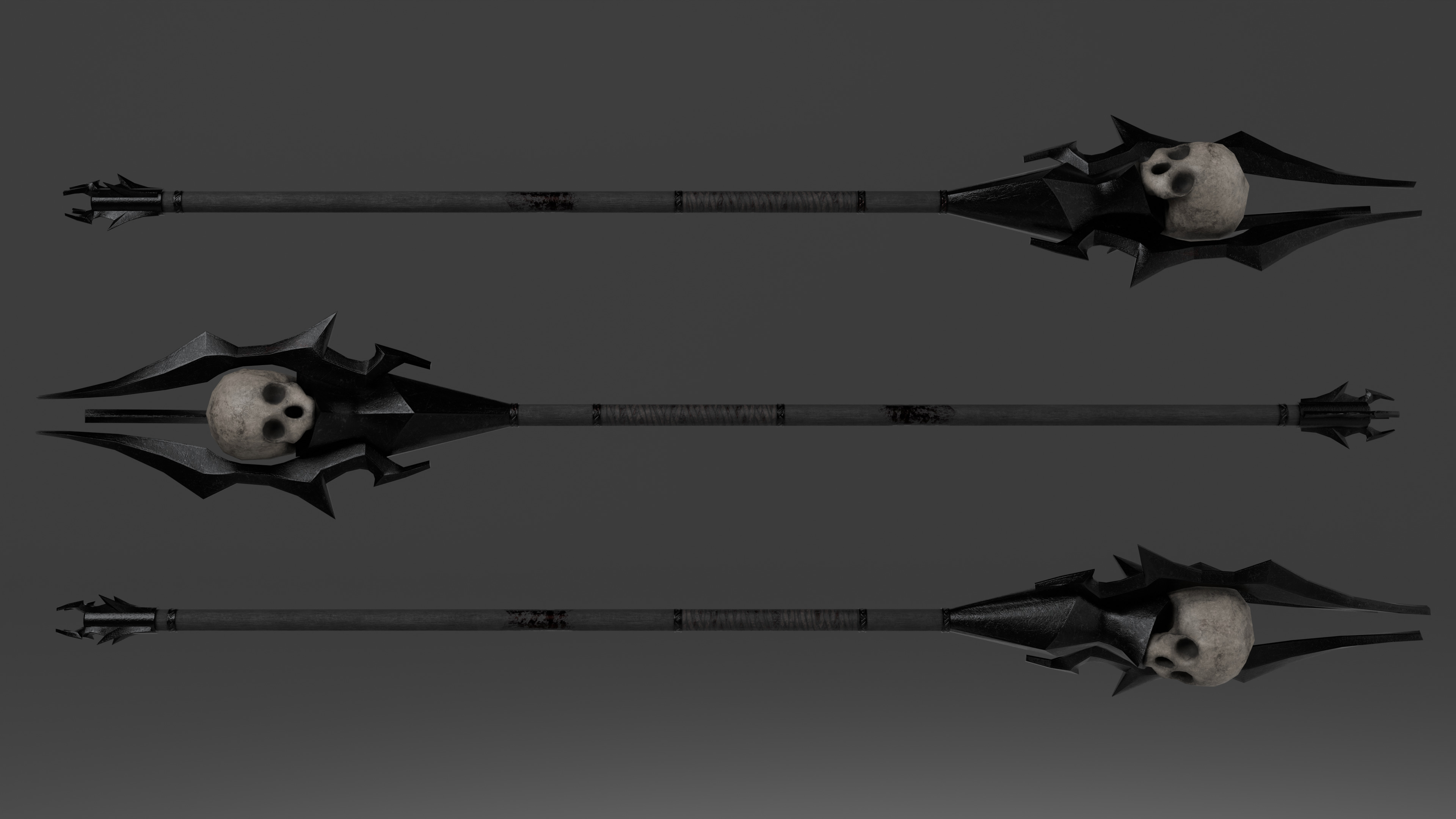 Necromancer Staff  Low-poly 3D model_2