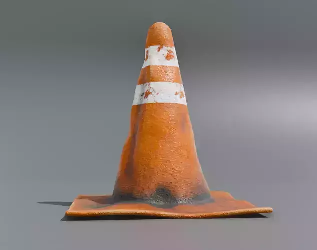 Road Cone Rugged and Damage Post Apocalyptic 