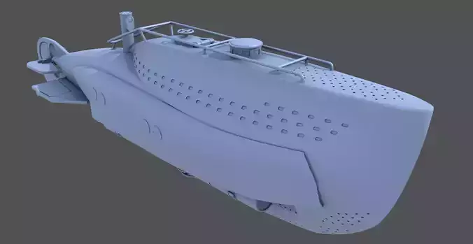 CA2 mini submarine - 1-72 scale 3D print model