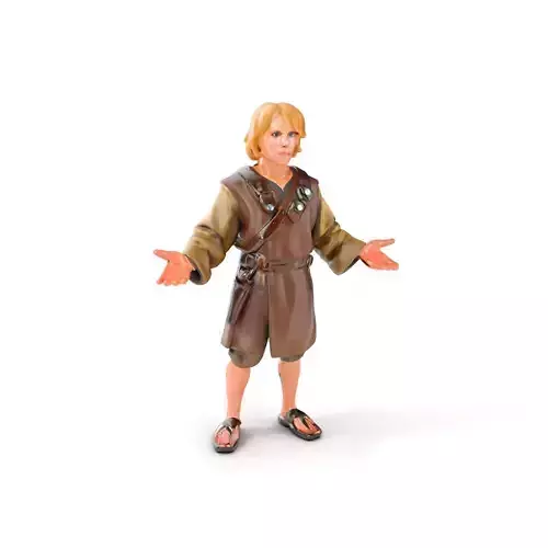Medieval Young Adventurer Rigged and Animated Character Model Low-poly 3D model