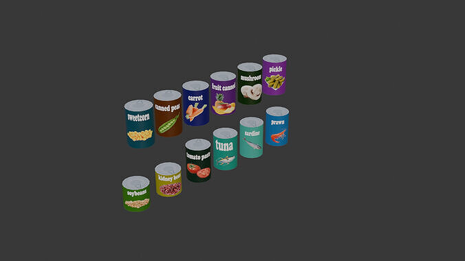 canned pack Low-poly 3D model