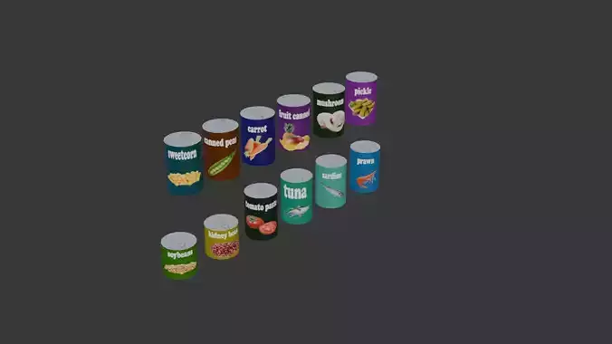 canned pack Low-poly 3D model