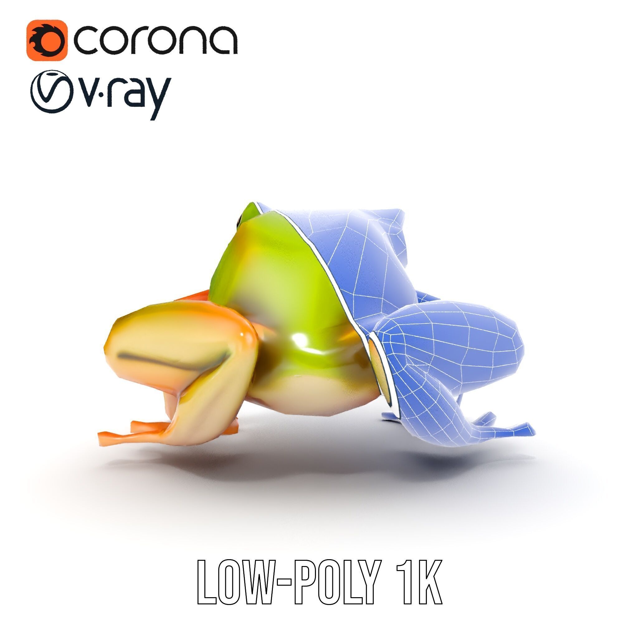 Colorful Frog Model Pack for D Rendering and Animations Low-poly 3D model_19