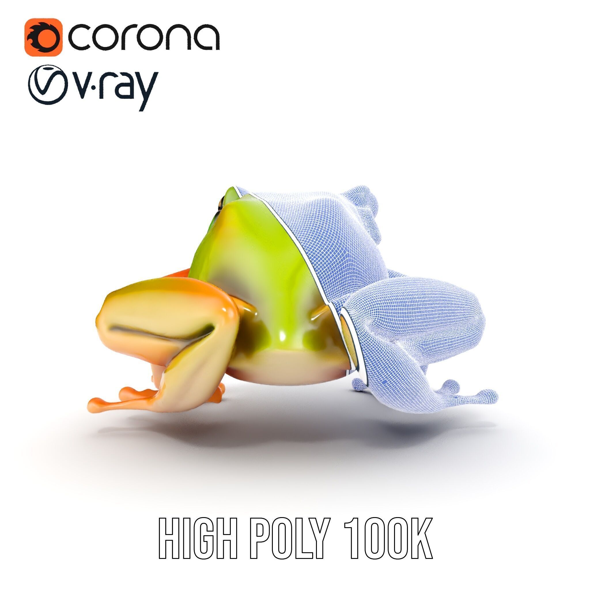 Colorful Frog Model Pack for D Rendering and Animations Low-poly 3D model_39