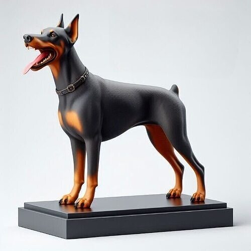 1008 Color  3D Model  Laughing Doberman Pinscher 3D print model