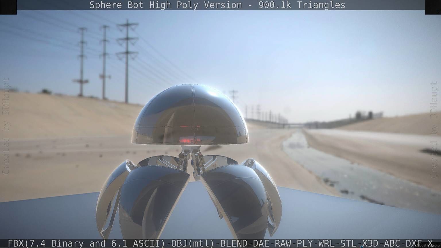 Sphere-Bot High Poly Rigged and Animated 3D model_104