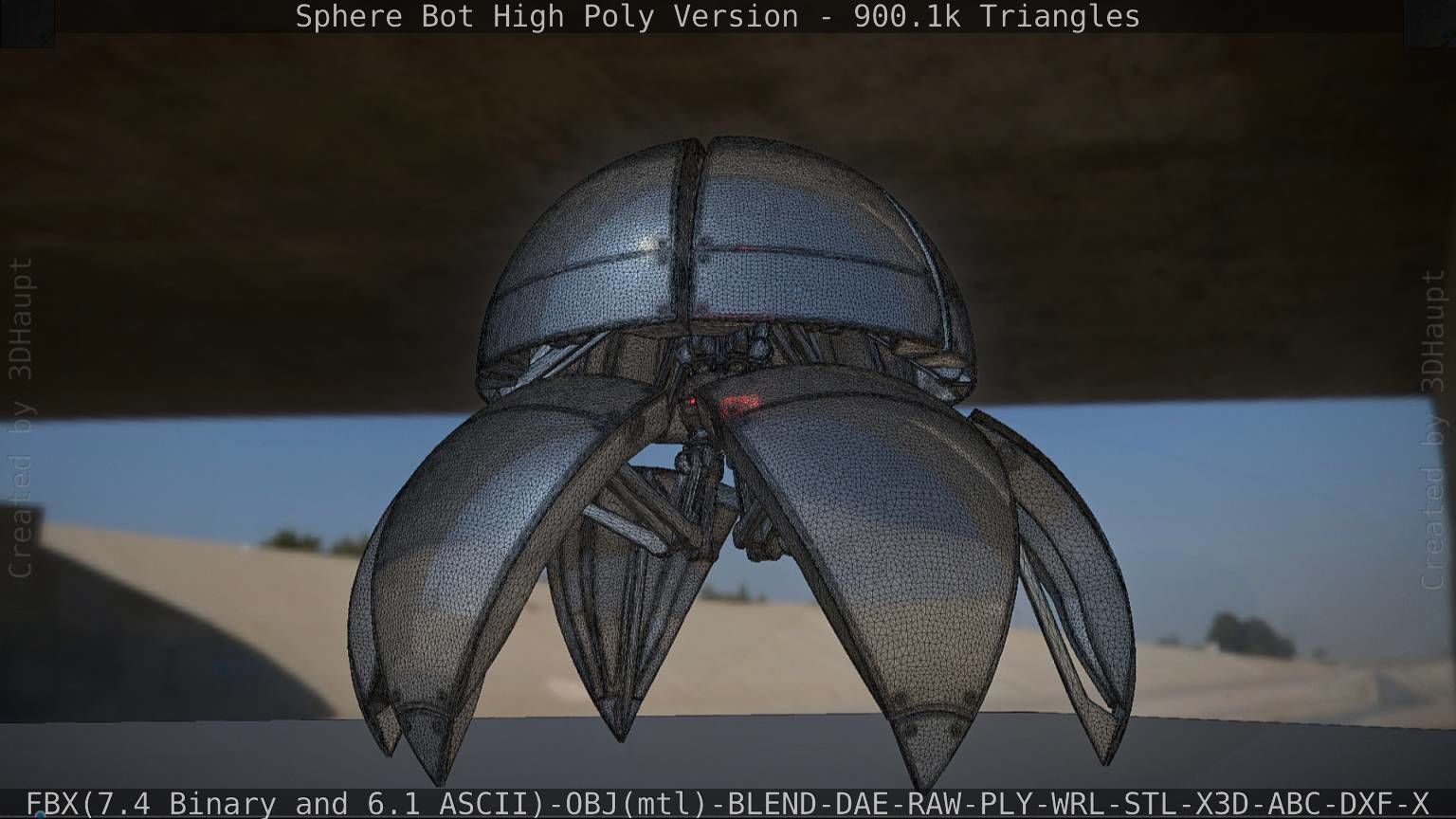 Sphere-Bot High Poly Rigged and Animated 3D model_22