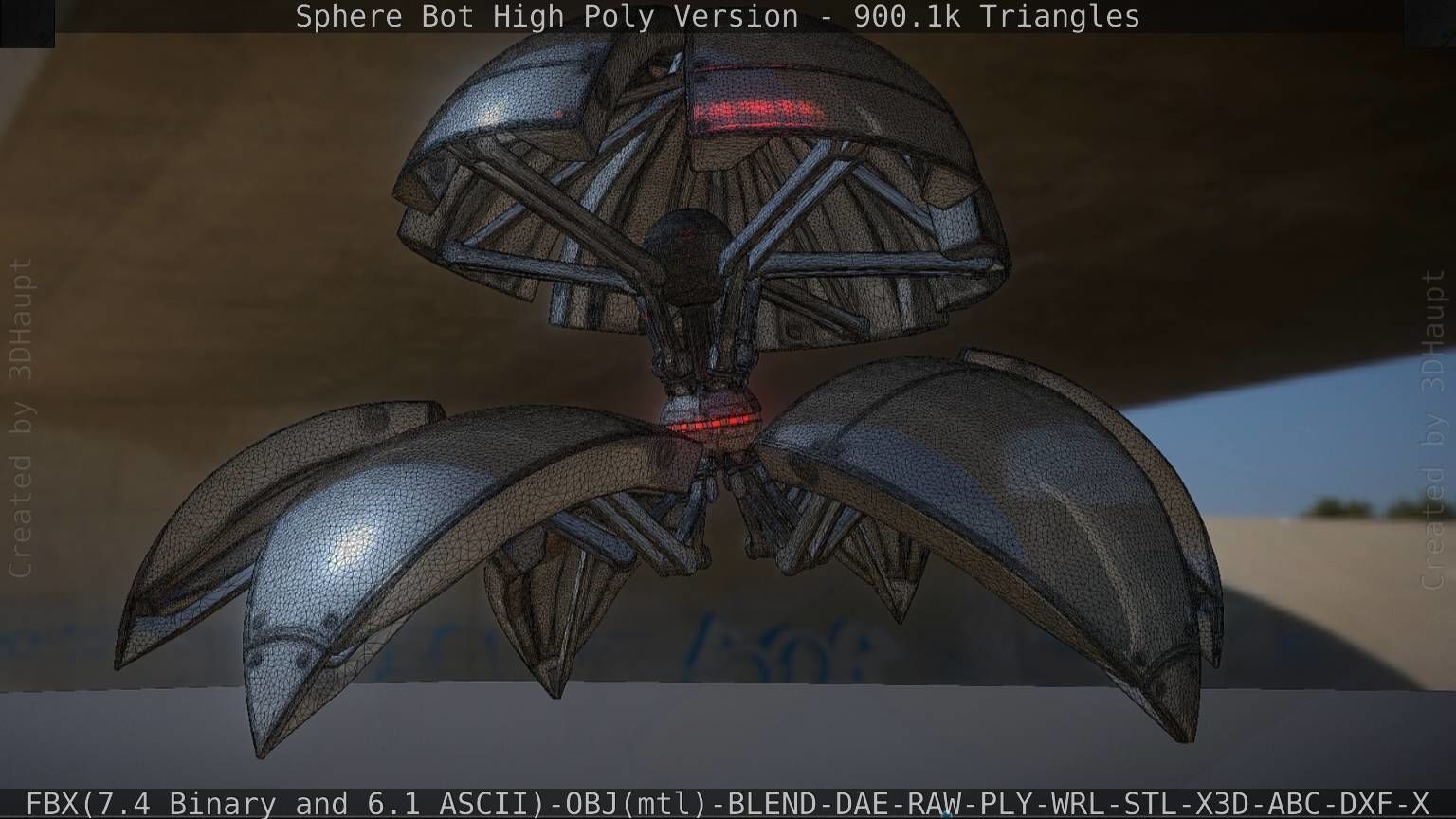 Sphere-Bot High Poly Rigged and Animated 3D model_86