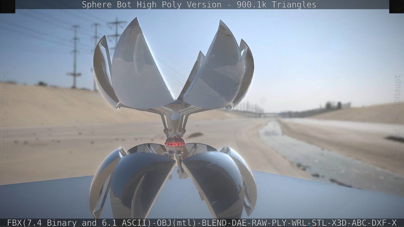 Sphere-Bot High Poly Rigged and Animated 3D model_102