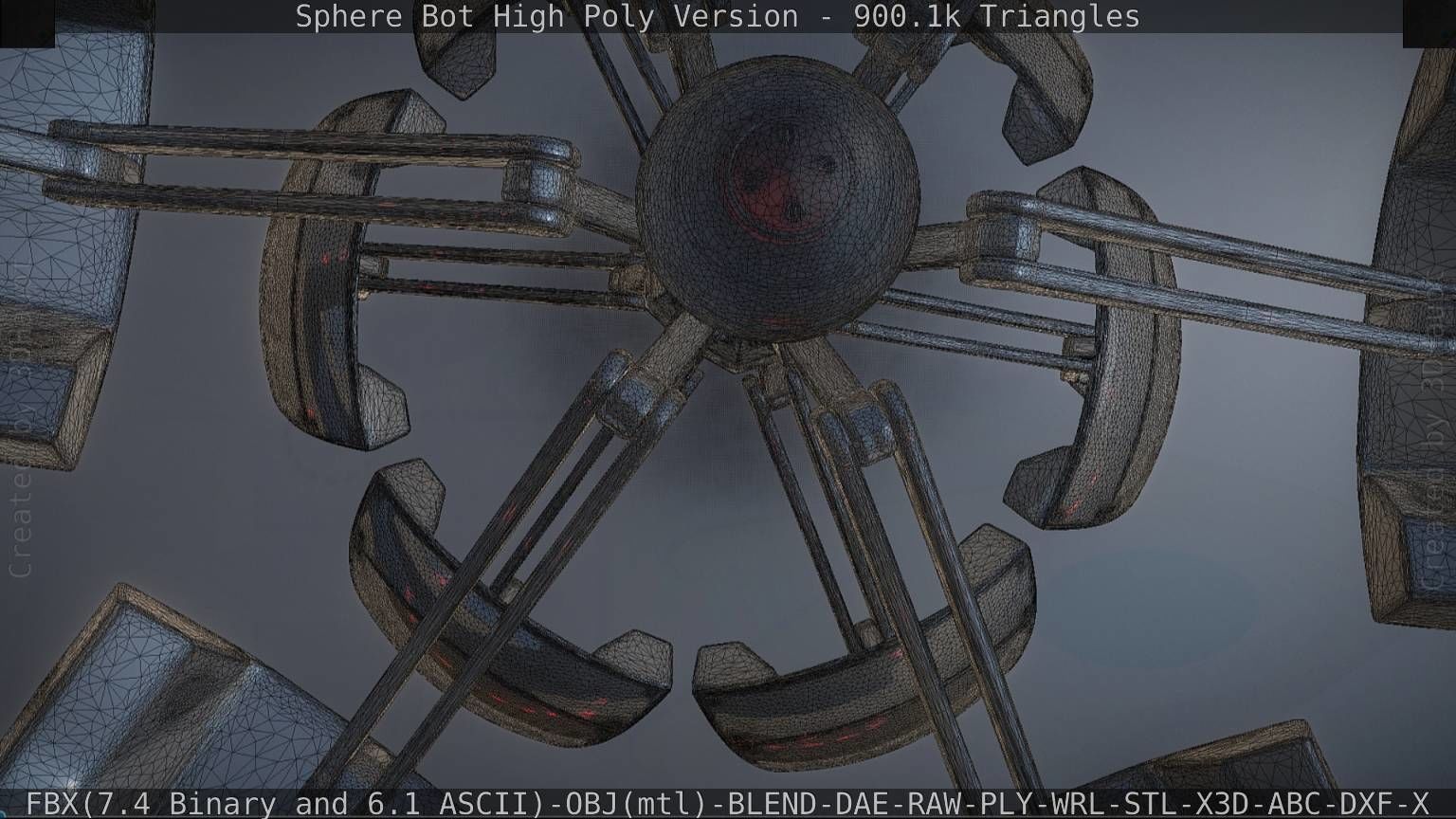 Sphere-Bot High Poly Rigged and Animated 3D model_59