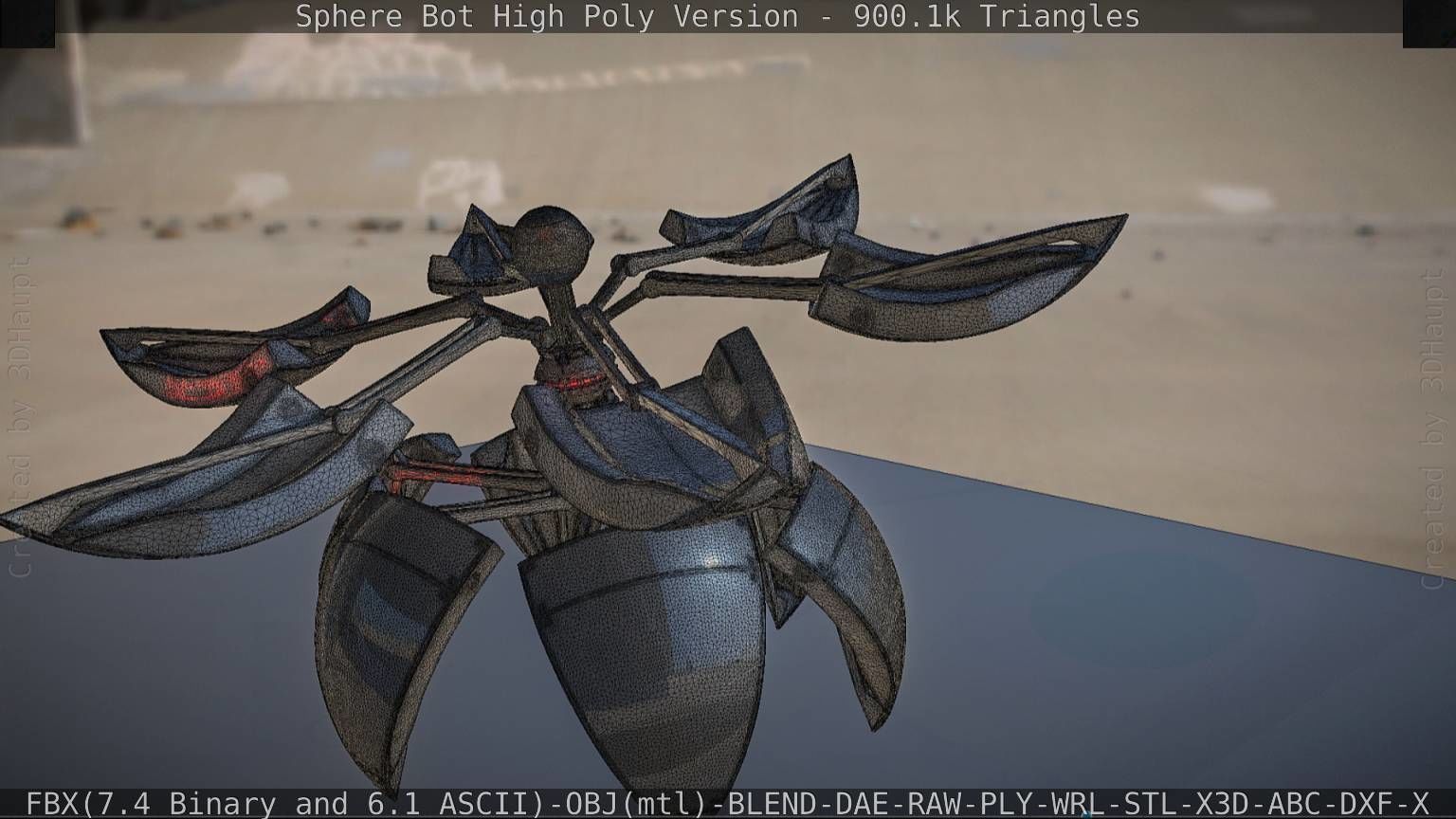 Sphere-Bot High Poly Rigged and Animated 3D model_69