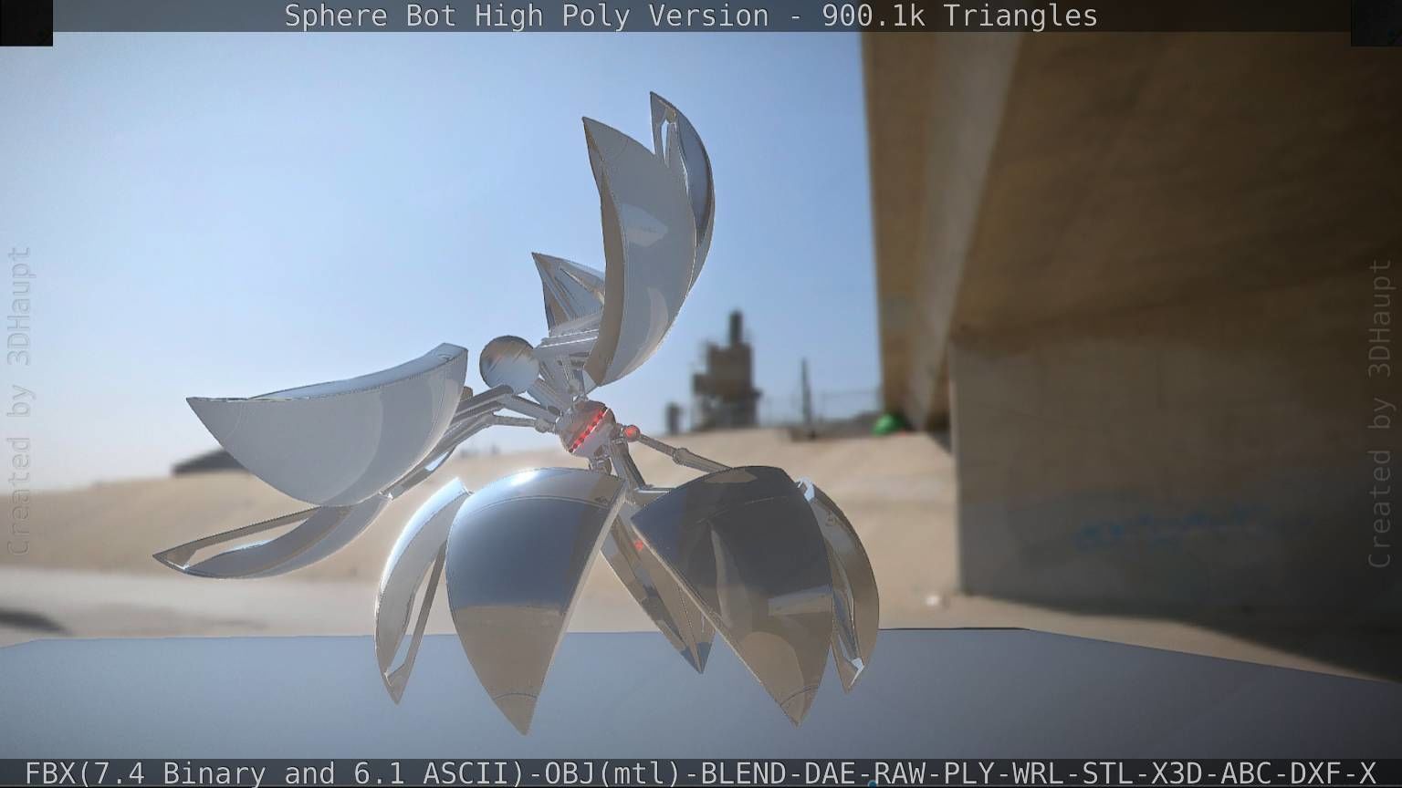 Sphere-Bot High Poly Rigged and Animated 3D model_97