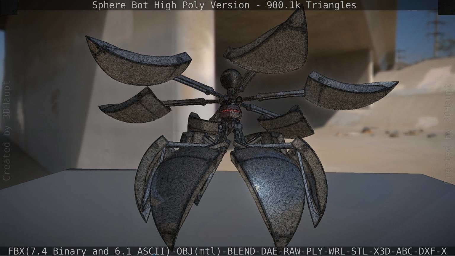 Sphere-Bot High Poly Rigged and Animated 3D model_62