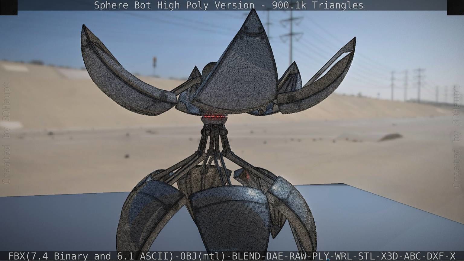 Sphere-Bot High Poly Rigged and Animated 3D model_45