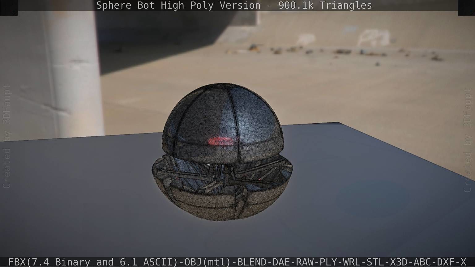 Sphere-Bot High Poly Rigged and Animated 3D model_18