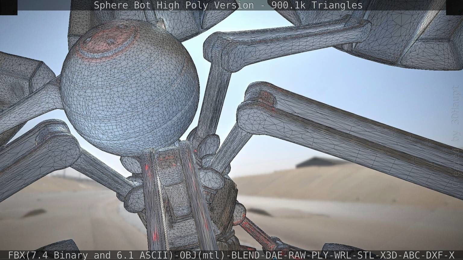 Sphere-Bot High Poly Rigged and Animated 3D model_43