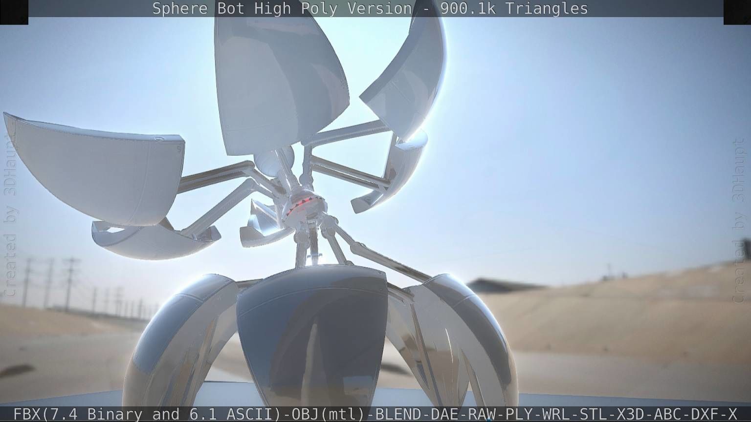 Sphere-Bot High Poly Rigged and Animated 3D model_99