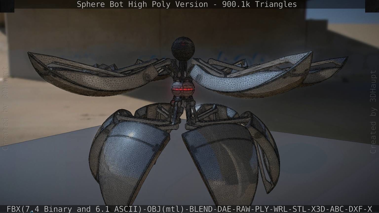 Sphere-Bot High Poly Rigged and Animated 3D model_23
