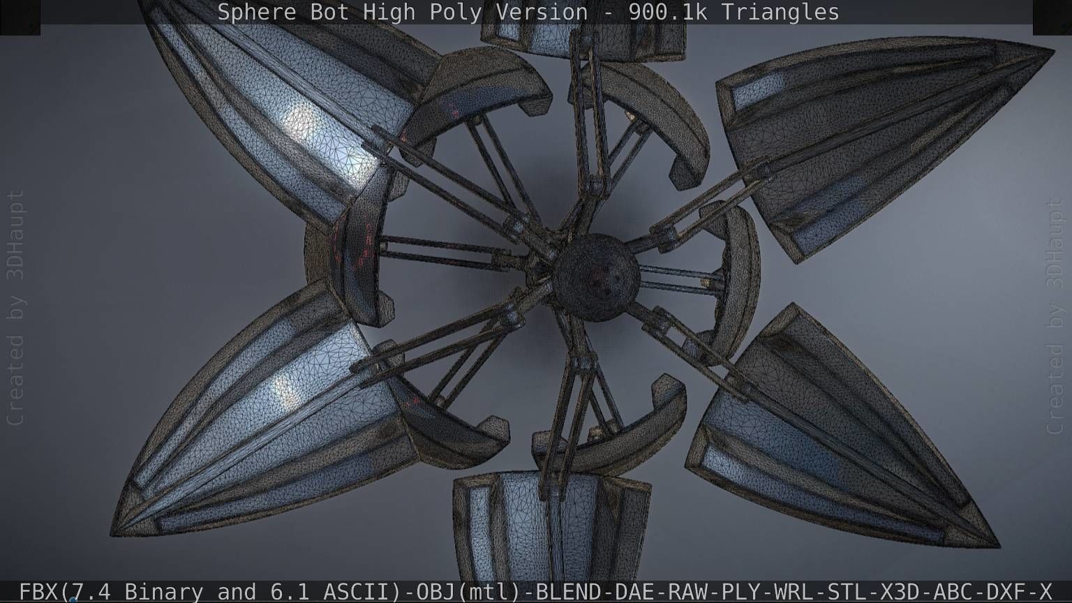 Sphere-Bot High Poly Rigged and Animated 3D model_57