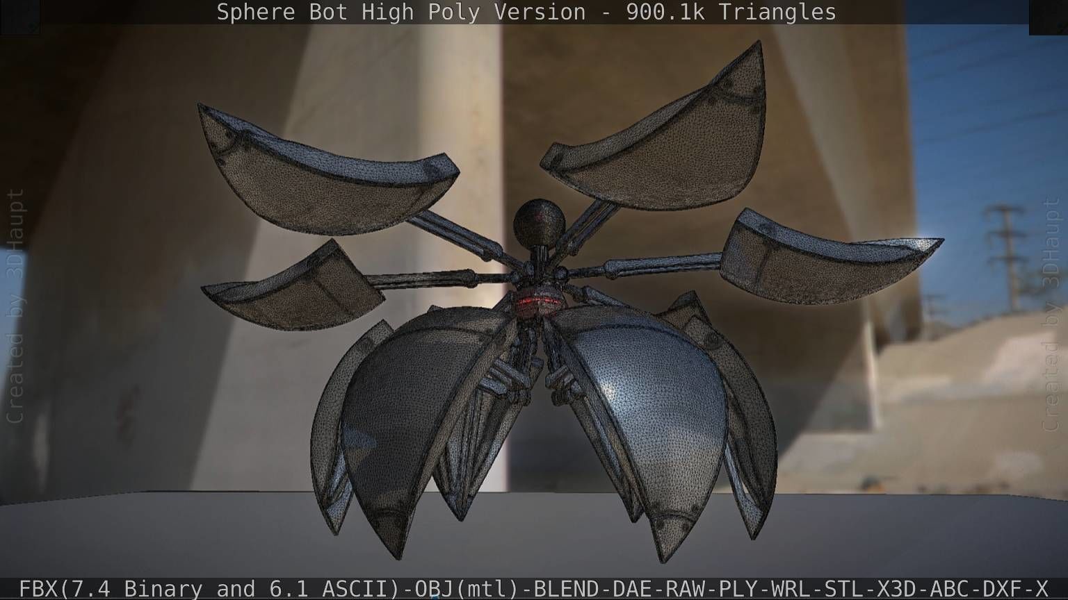 Sphere-Bot High Poly Rigged and Animated 3D model_66