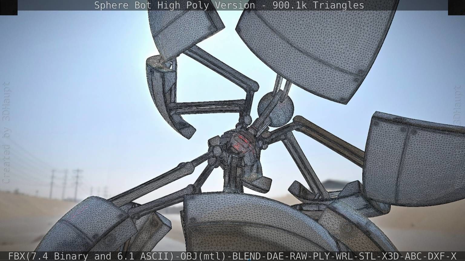 Sphere-Bot High Poly Rigged and Animated 3D model_38