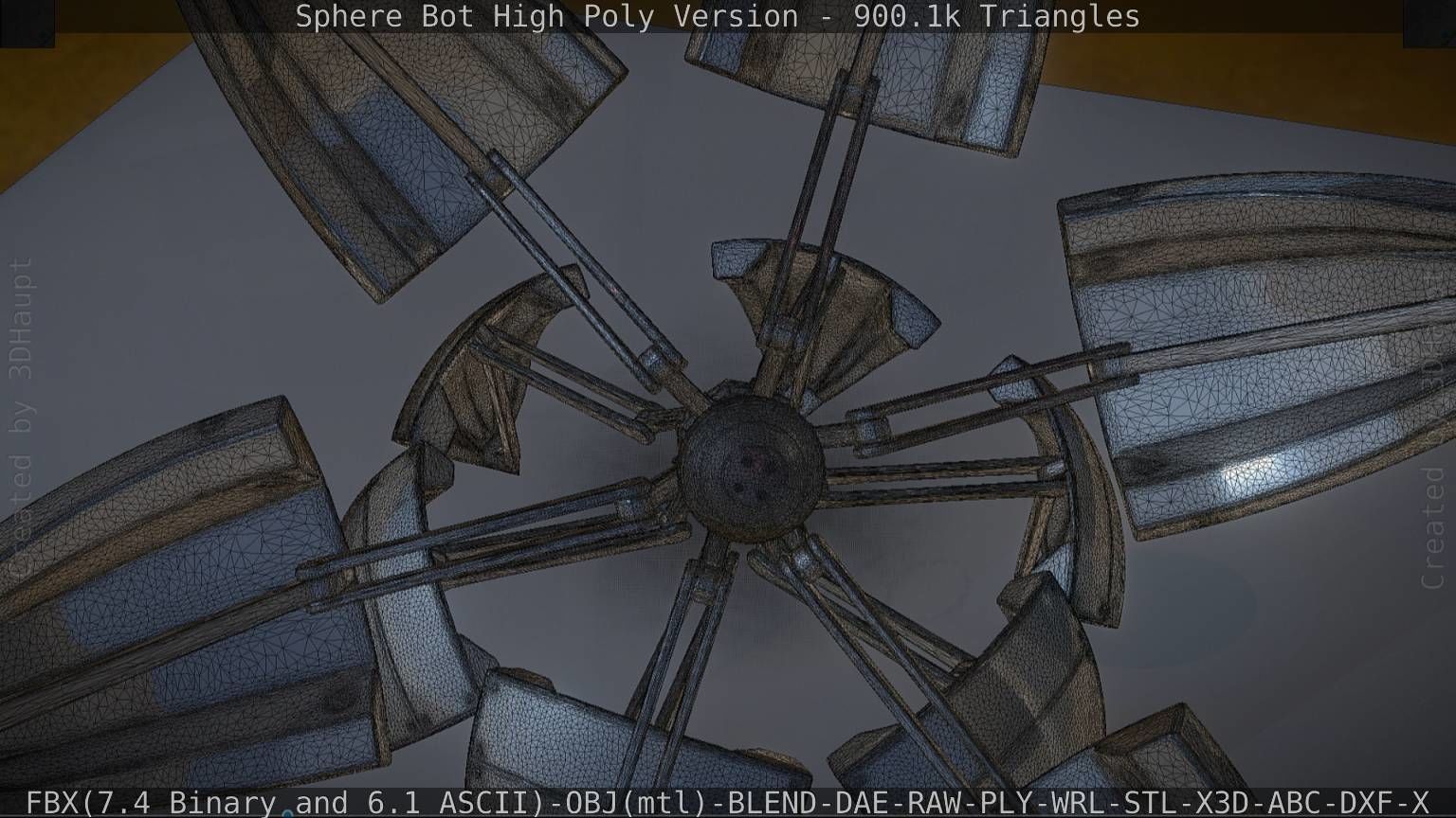 Sphere-Bot High Poly Rigged and Animated 3D model_27