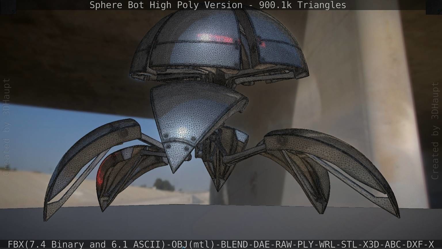 Sphere-Bot High Poly Rigged and Animated 3D model_83