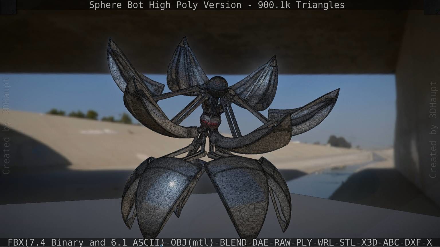 Sphere-Bot High Poly Rigged and Animated 3D model_33