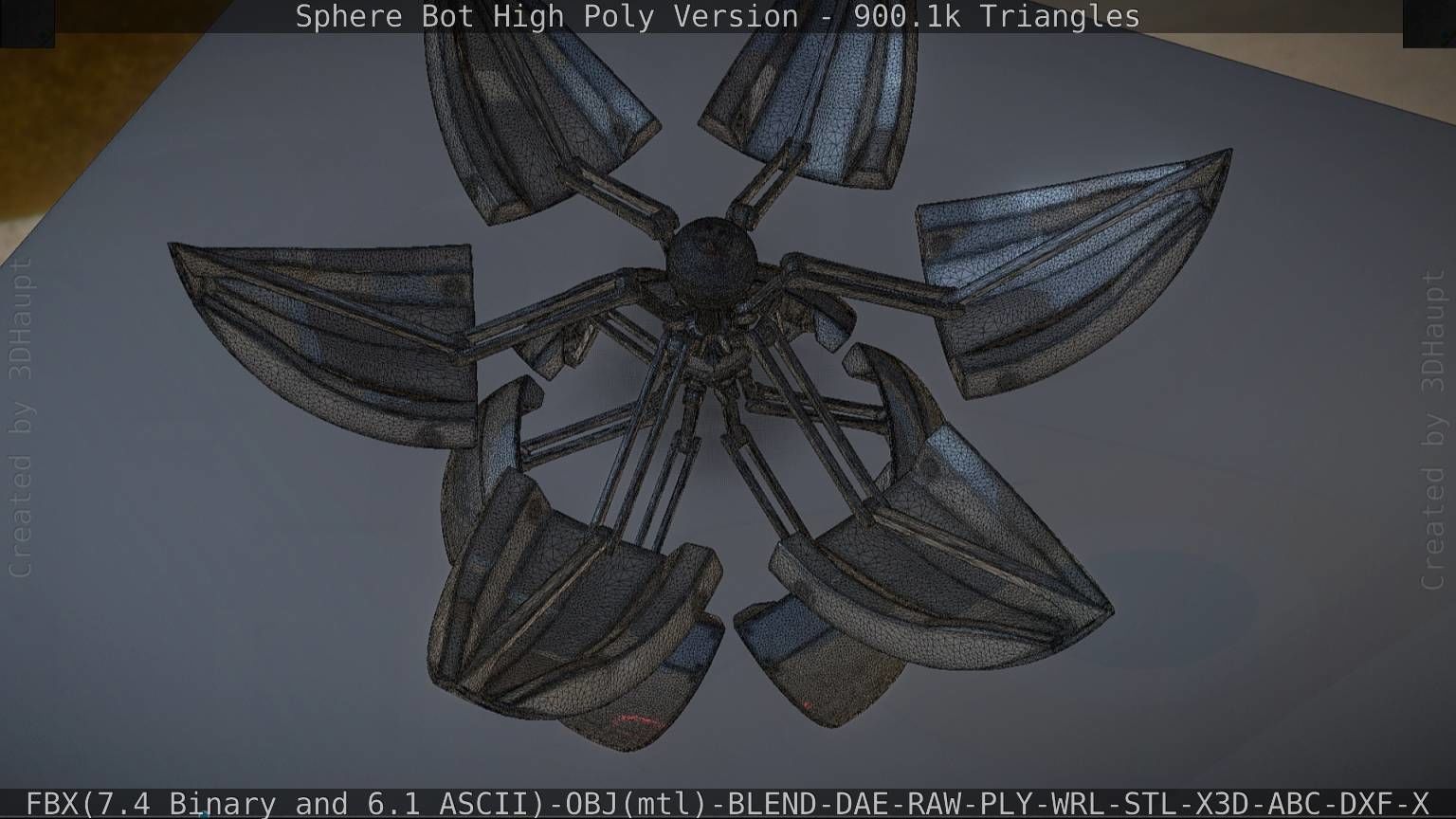 Sphere-Bot High Poly Rigged and Animated 3D model_25