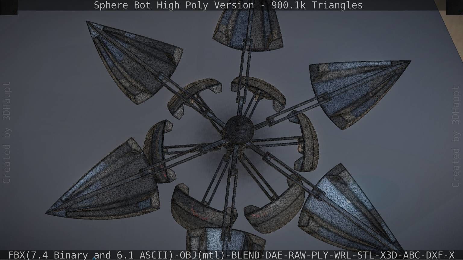 Sphere-Bot High Poly Rigged and Animated 3D model_63