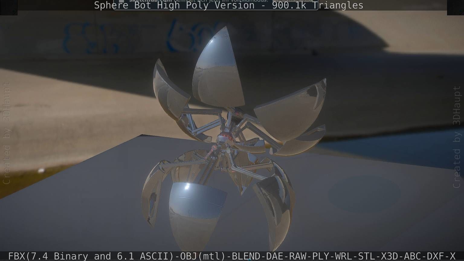 Sphere-Bot High Poly Rigged and Animated 3D model_93