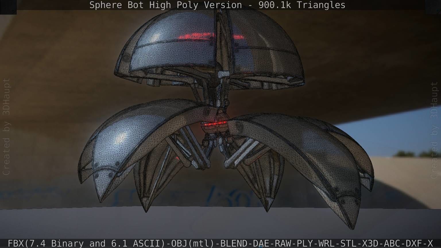 Sphere-Bot High Poly Rigged and Animated 3D model_84