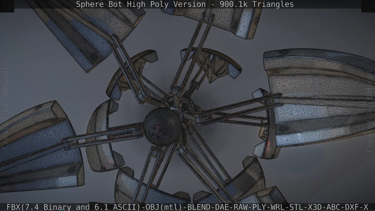 Sphere-Bot High Poly Rigged and Animated 3D model_28