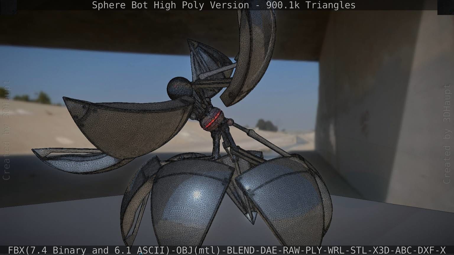 Sphere-Bot High Poly Rigged and Animated 3D model_34