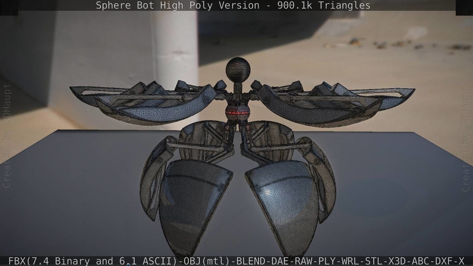 Sphere-Bot High Poly Rigged and Animated 3D model_61