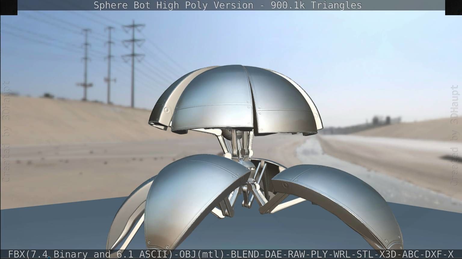 Sphere-Bot High Poly Rigged and Animated 3D model_113