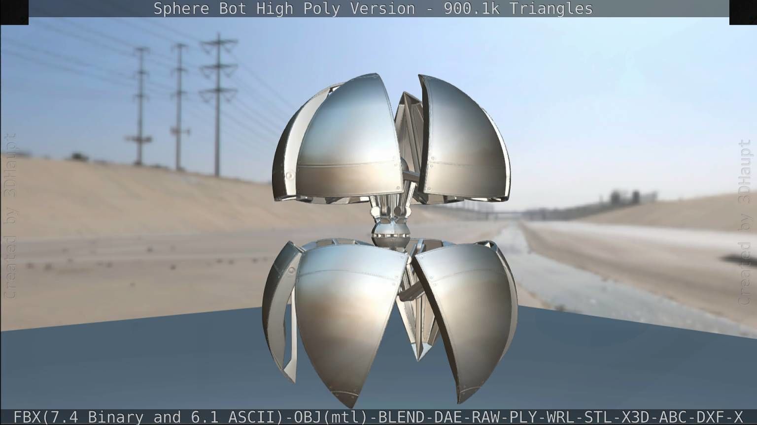 Sphere-Bot High Poly Rigged and Animated 3D model_112