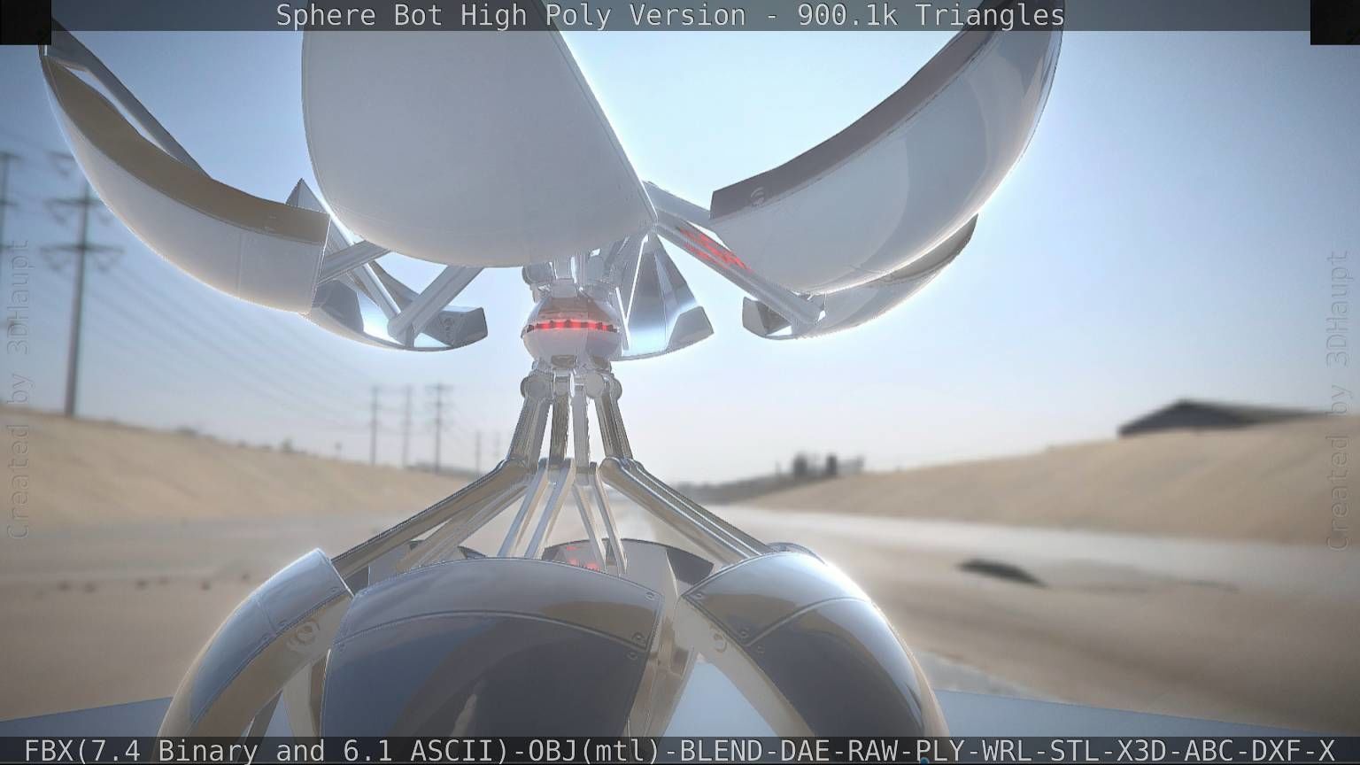 Sphere-Bot High Poly Rigged and Animated 3D model_103