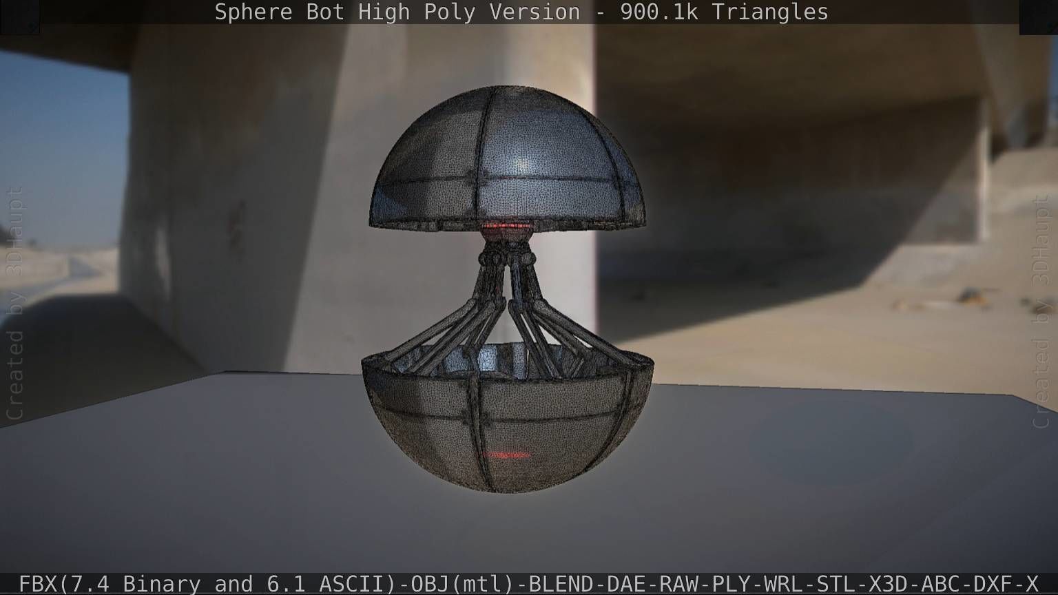 Sphere-Bot High Poly Rigged and Animated 3D model_17