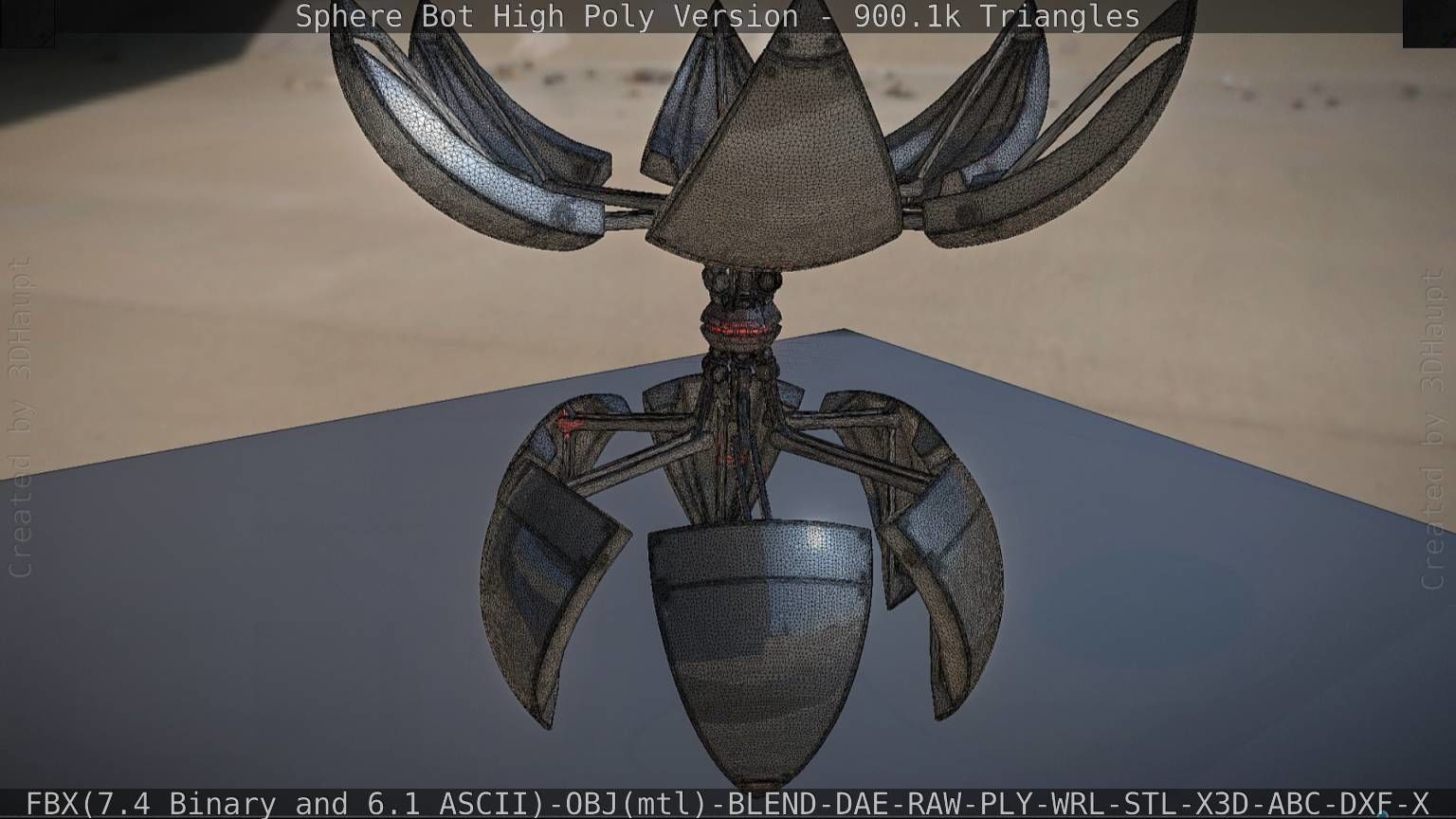 Sphere-Bot High Poly Rigged and Animated 3D model_74