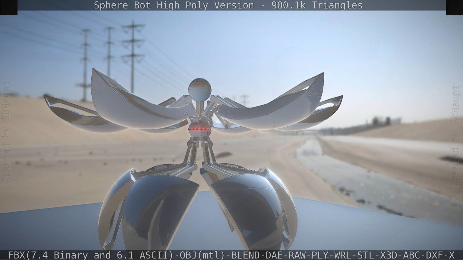 Sphere-Bot High Poly Rigged and Animated 3D model_98