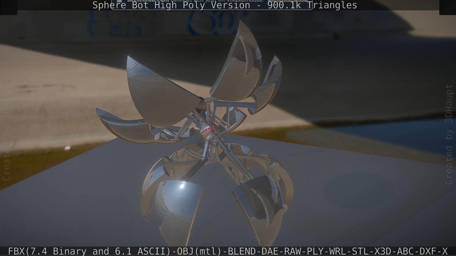 Sphere-Bot High Poly Rigged and Animated 3D model_94